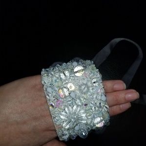 Beaded  silk wrap bracelet